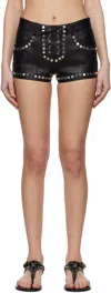 Isabel Marant Black Elsanna Leather Shorts In Black