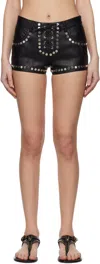 Isabel Marant Black Elsanna Leather Shorts In Nude