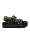 Isabel Marant Black Eyelets Trimmed Sandals