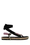 Isabel Marant Black Fabric Sandals In Black