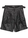 Isabel Marant Black Waxed Linen Blend Felize Shorts In Black