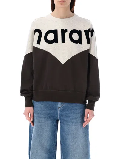 Isabel Marant Two-tone Cotton Blend Houston Sweatshirt In Negro