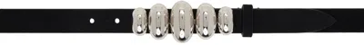 Isabel Marant Black Fuzz Belt In Bkpa Black/silver