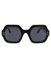 Isabel Marant Black Gold Acetate Sunglasses In Black