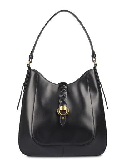 Isabel Marant Black Hobo Bag With Braided Detail And Adjustable Strap