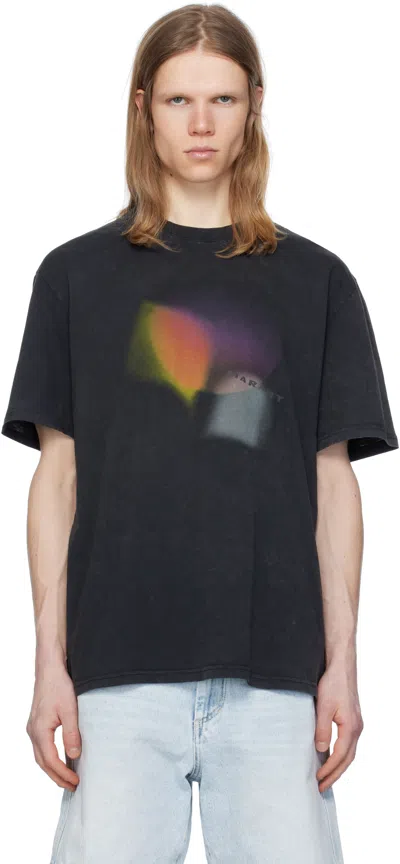 Isabel Marant Black Hugo T-shirt In Faded Black