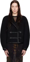 Isabel Marant Short Long-sleeved Wool Coat In Black