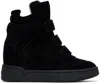 Isabel Marant Im3 Suede Wedge Sneaker In Black Midnight