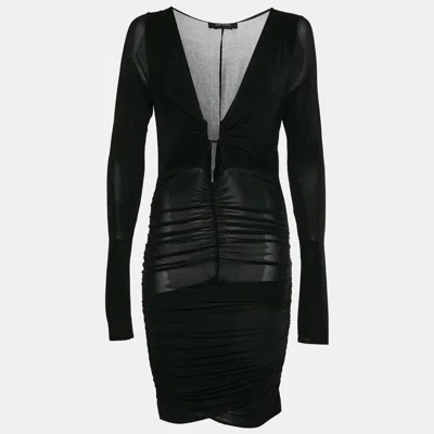Pre-owned Isabel Marant Black Jersey Ruched Jordana Dress M