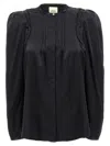 Isabel Marant 'joanea' Black Silk Blend Shirt In Black
