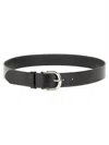 Isabel Marant Adjustable Metal Buckle Smooth Finish Belt In Black