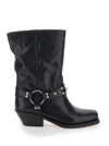 Isabel Marant Antya Leather Cowboy Boots In Black