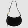 Isabel Marant Shoulder Bag Curved Silhouette Textured Trim In Black