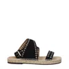Isabel Marant Black Leather Flat Women's Sandals In Black