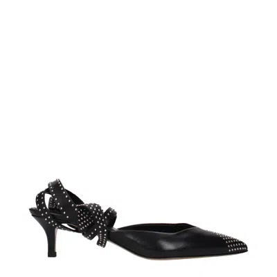 Isabel Marant Black Leather High Heel Women's Pumps