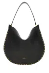 Isabel Marant Black Leather Oskan Shopping Bag In Black