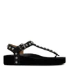 Isabel Marant Black Leather Sandals In Black