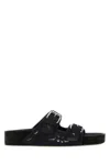 Isabel Marant Black Suede Lennyo Slippers In Black