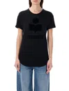 Isabel Marant Koldi Flocked-logo Linen T-shirt In Black
