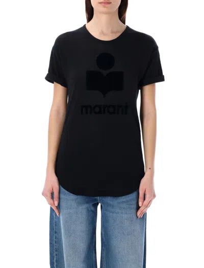 Isabel Marant Black Black Logo Linen T-shirt