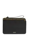 Isabel Marant Studded Wrist Strap Flat Clutch Bag In Black