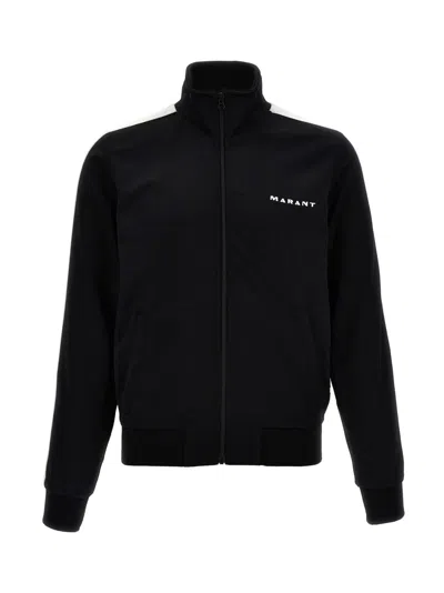 ISABEL MARANT BLACK LOGO EMBROIDERY SWEATSHIRT