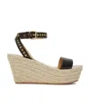 Isabel Marant Messer Leather Wedge Sandal In Nude