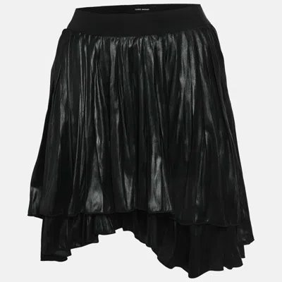 Pre-owned Isabel Marant Black Lurex Asymmetric Tiered Mini Skirt M