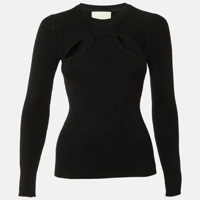 Pre-owned Isabel Marant Black Merino Wool Knit Zana Cut-out Jumper S