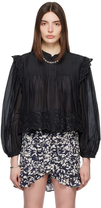 Isabel Marant Black Mikia Blouse In 01bk Black