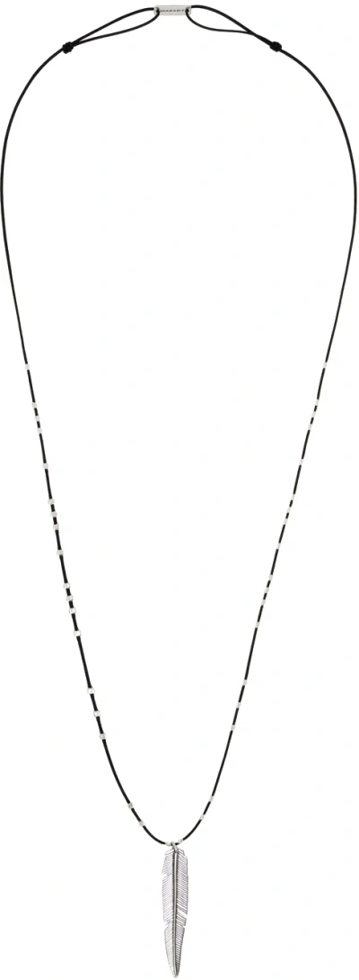 Isabel Marant Black My Car Necklace In Black/silver