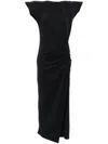 Isabel Marant Cotton Nadela Dress Cap Sleeves Midi Length In Black
