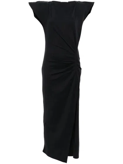 ISABEL MARANT BLACK NADELA LONG JERSEY DRESS