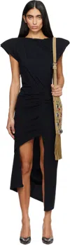 Isabel Marant Black Nadela Midi Dress In Black