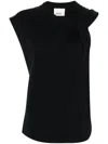 Isabel Marant Nayda Ribbed Crew-neck Cotton T-shirt In Black