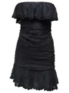 Isabel Marant Black Off-shoulder Minidress In Black