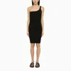 Isabel Marant Black One Shoulder Cotton Dress In Black