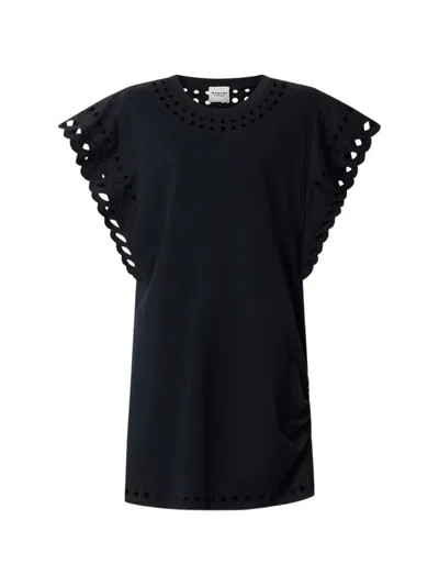 Isabel Marant Black Orlane Cotton Dress In Blue