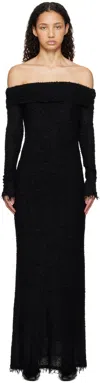 Isabel Marant Black Ormany Bouclé Maxi Dress In Black