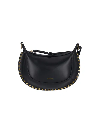 Isabel Marant Black Oskan Moon Leather Shoulder Bag