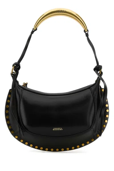 Isabel Marant Oskan Moon Leather Shoulder Bag In Black