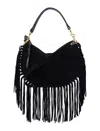 Isabel Marant Soft Fringe Zip Crossbody Bag In Black