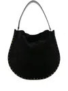 Isabel Marant Oskan Soft Medium Suede Shoulder Bag In Black