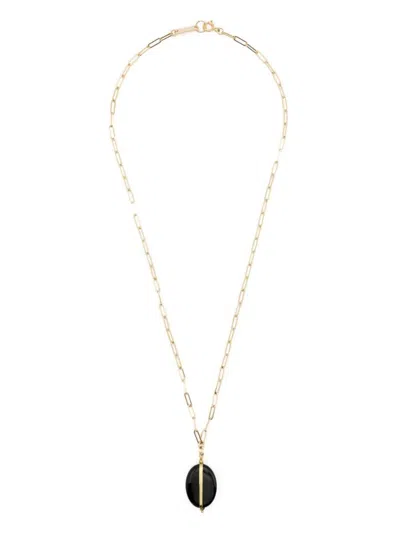 Isabel Marant Black Pendant Necklace In Gold