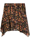 Isabel Marant Perinne Floral Print Mini Skirt In Black