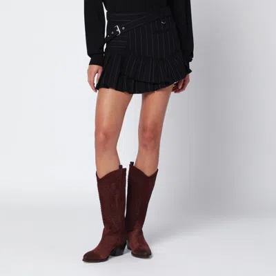 Isabel Marant Black Pinstripe Maddy Mini Skirt Women