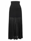 Isabel Marant Women Black Pleated Crepe Knit Ezra Long Skirt In Black