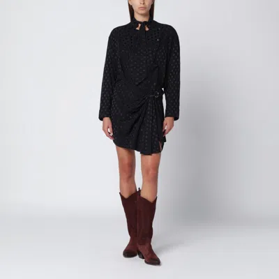 Isabel Marant Black Polka-dot Silk-blend Dress