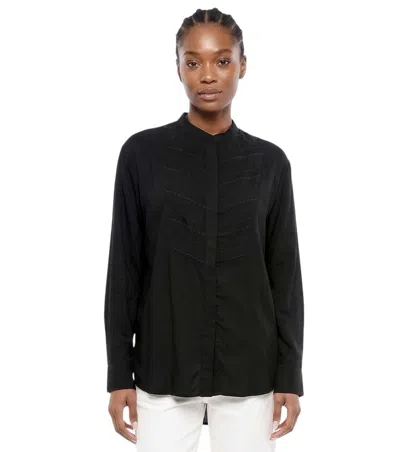 Isabel Marant Black Regular Embroidered Shirt In Blue