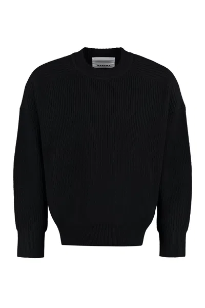 Isabel Marant Black Ribbed Wool Crew-neck Sweater For Men By  Fw23